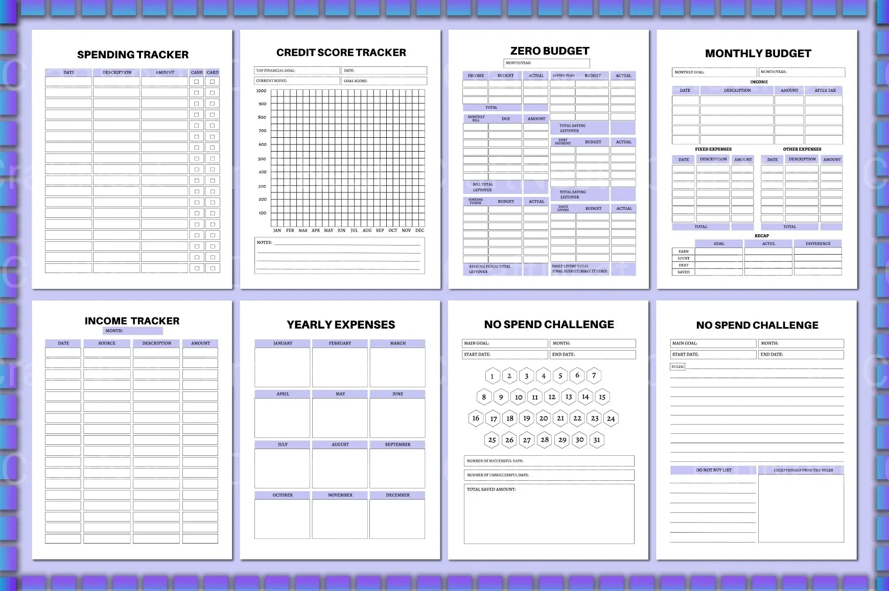 Budget Financial Planner - CraftNest - Digital Crafting and Art