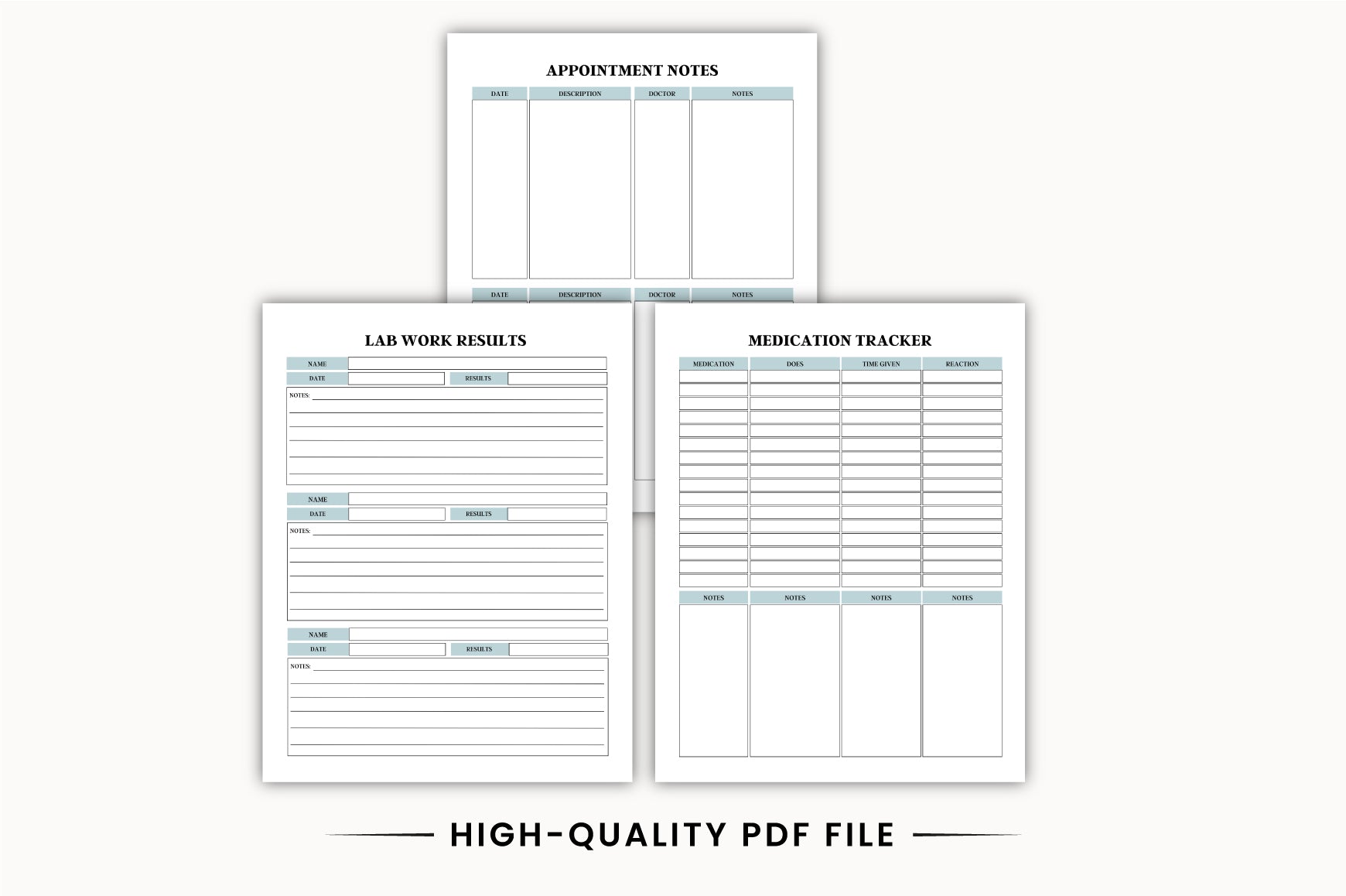 Medical Health Planner Template