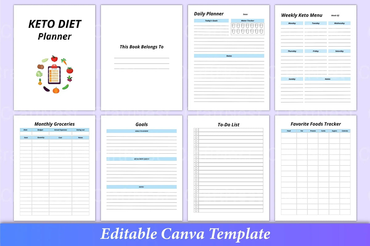 Keto Diet Planner Canva Interior