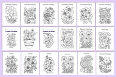 Flower Coloring Book for Relaxation - CraftNest - Digital Crafting and Art