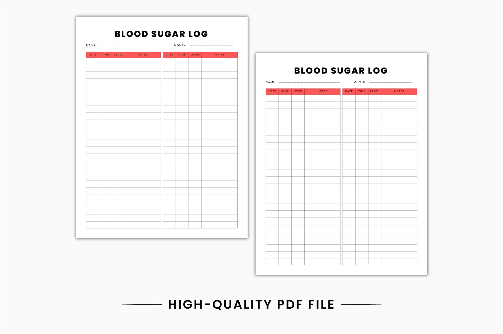 Blood Glucose Tracking Planner