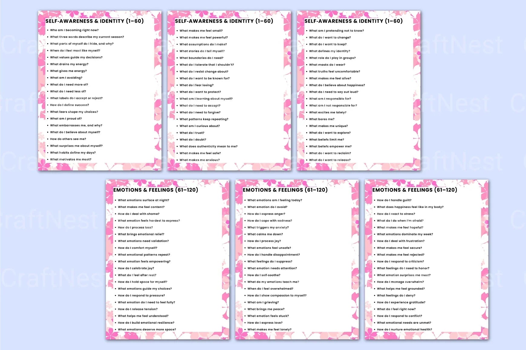 300 Self Reflection Prompts for Personal Growth - CraftNest - Digital Crafting and Art