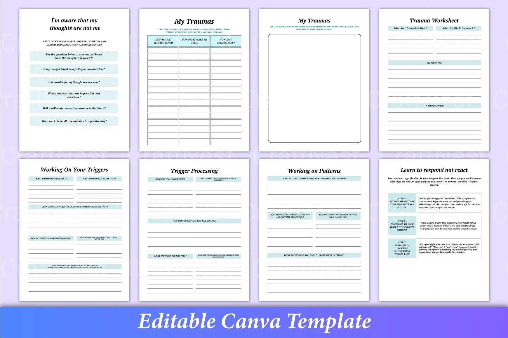 PTSD Trauma Processing Workbook - CraftNest - Digital Crafting and Art