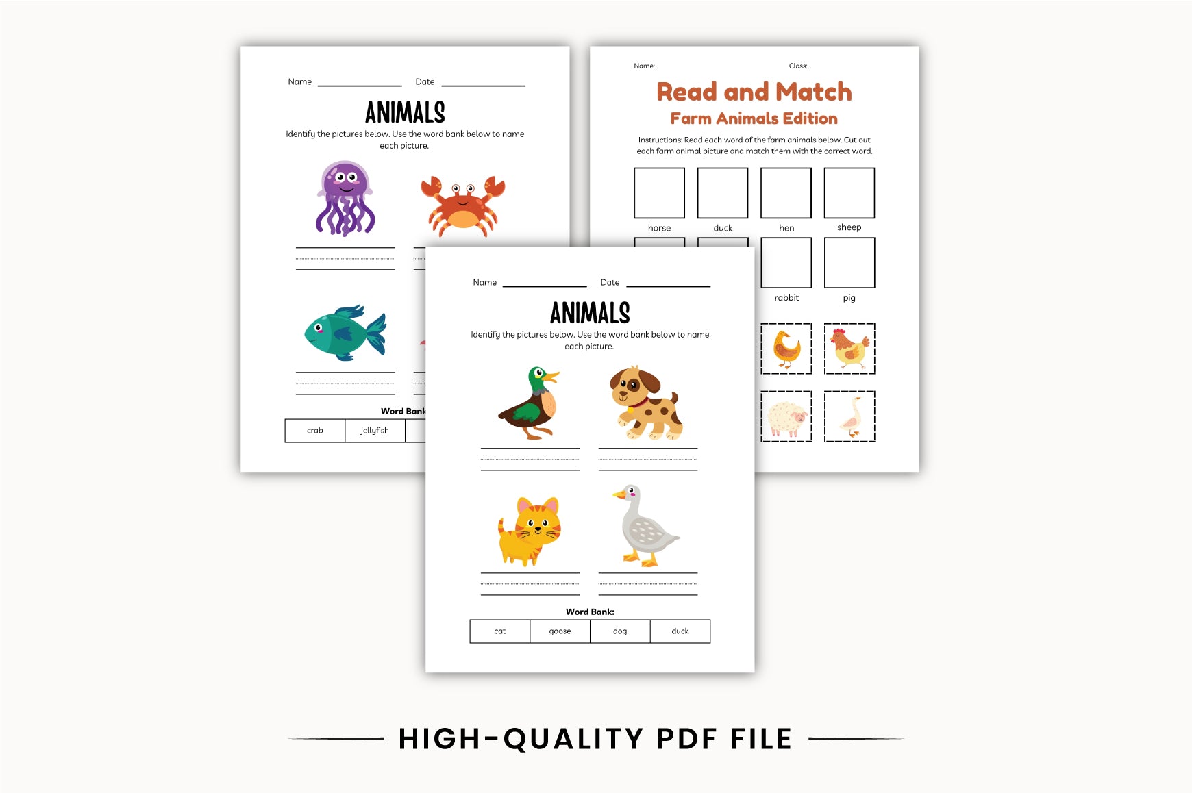 Ending Words Animals Workbook