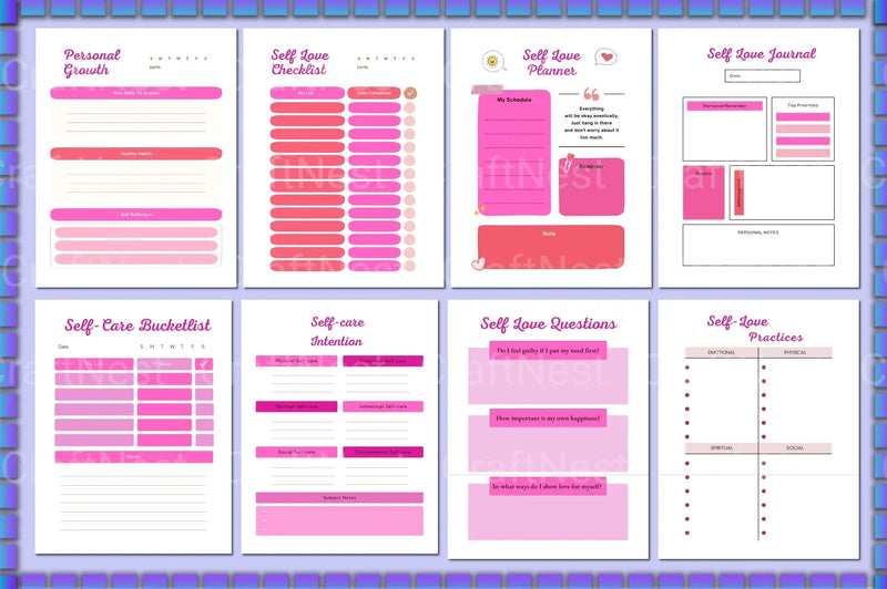 Self Love Workbook for Personal Growth - CraftNest - Digital Crafting and Art