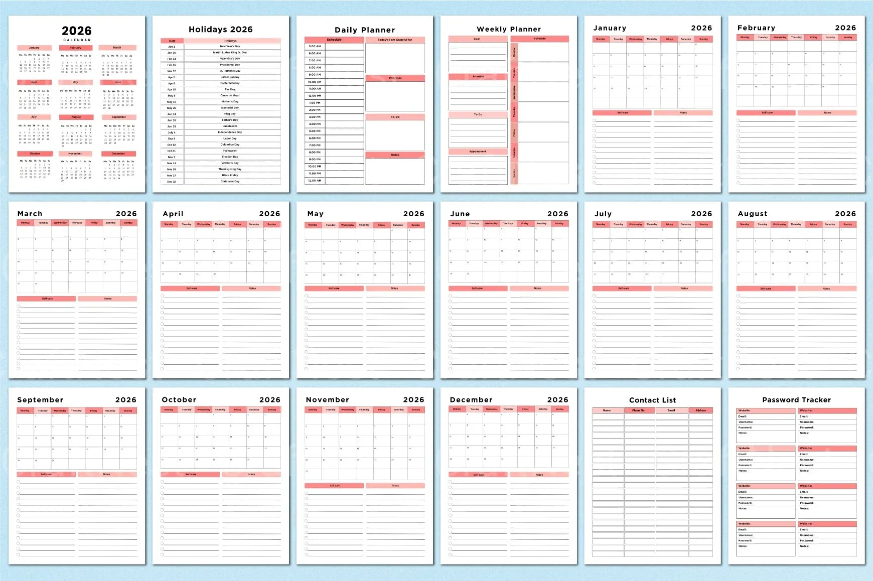 Student Planner Template on Canva - CraftNest - Digital Crafting and Art
