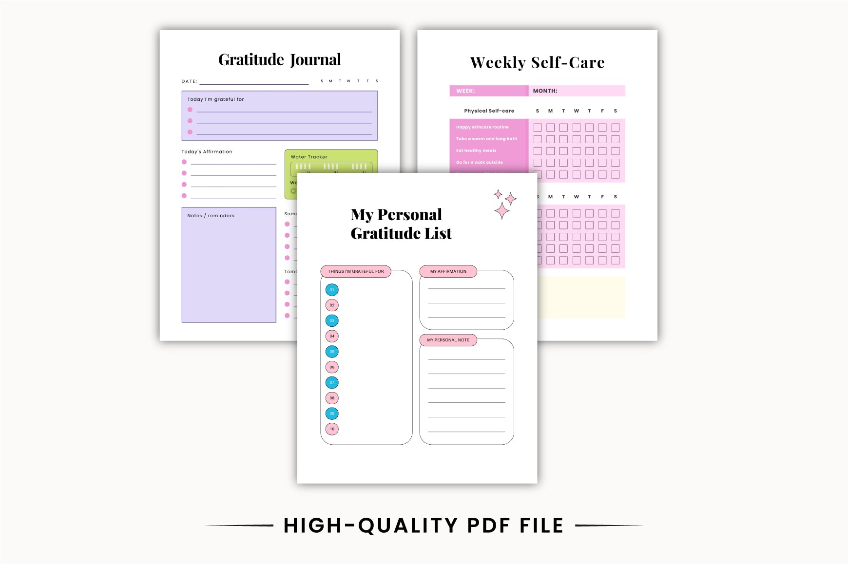 Self Care Lifestyle Planner