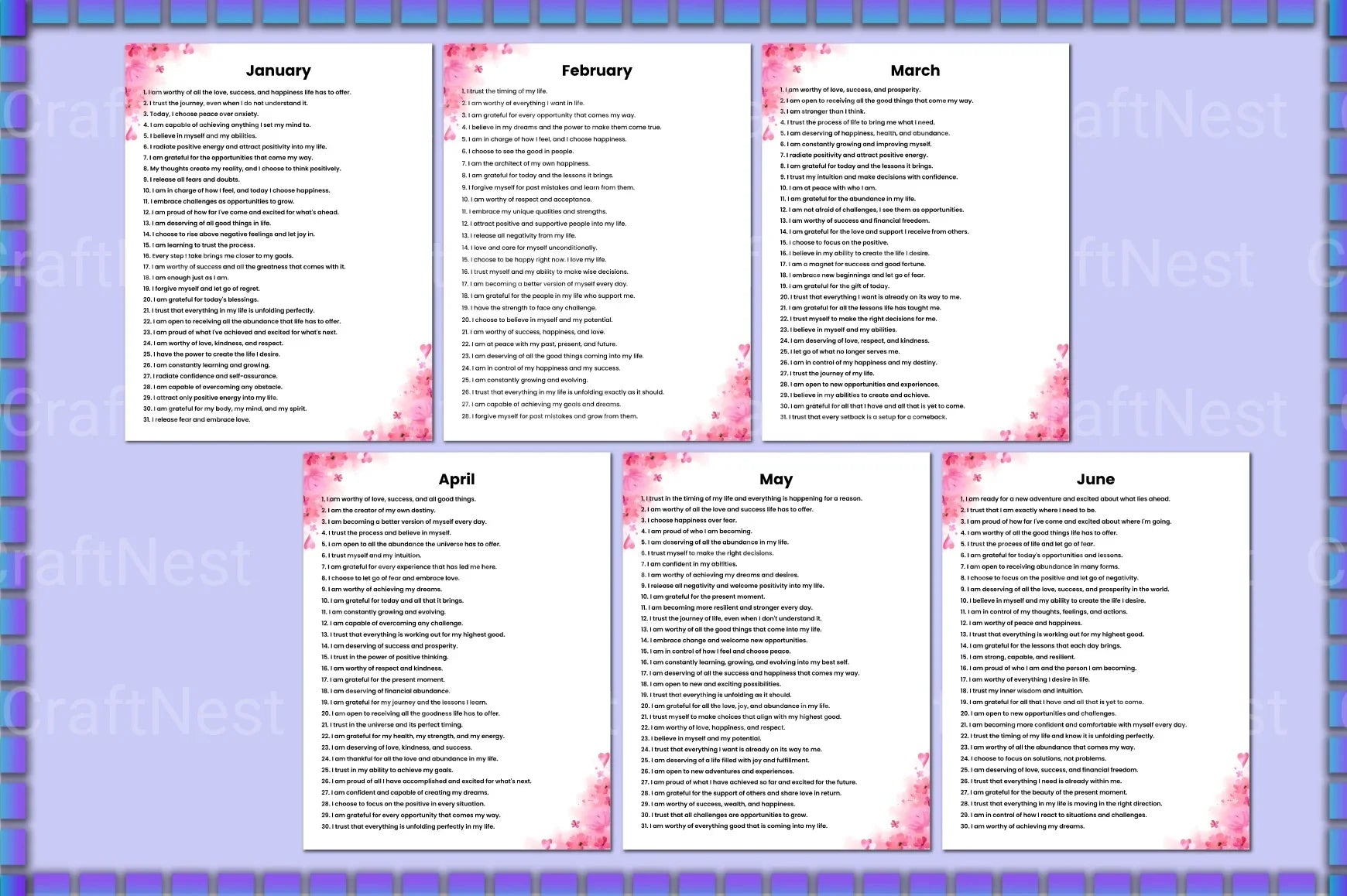 Daily Affirmation for Positive Mindset - CraftNest - Digital Crafting and Art