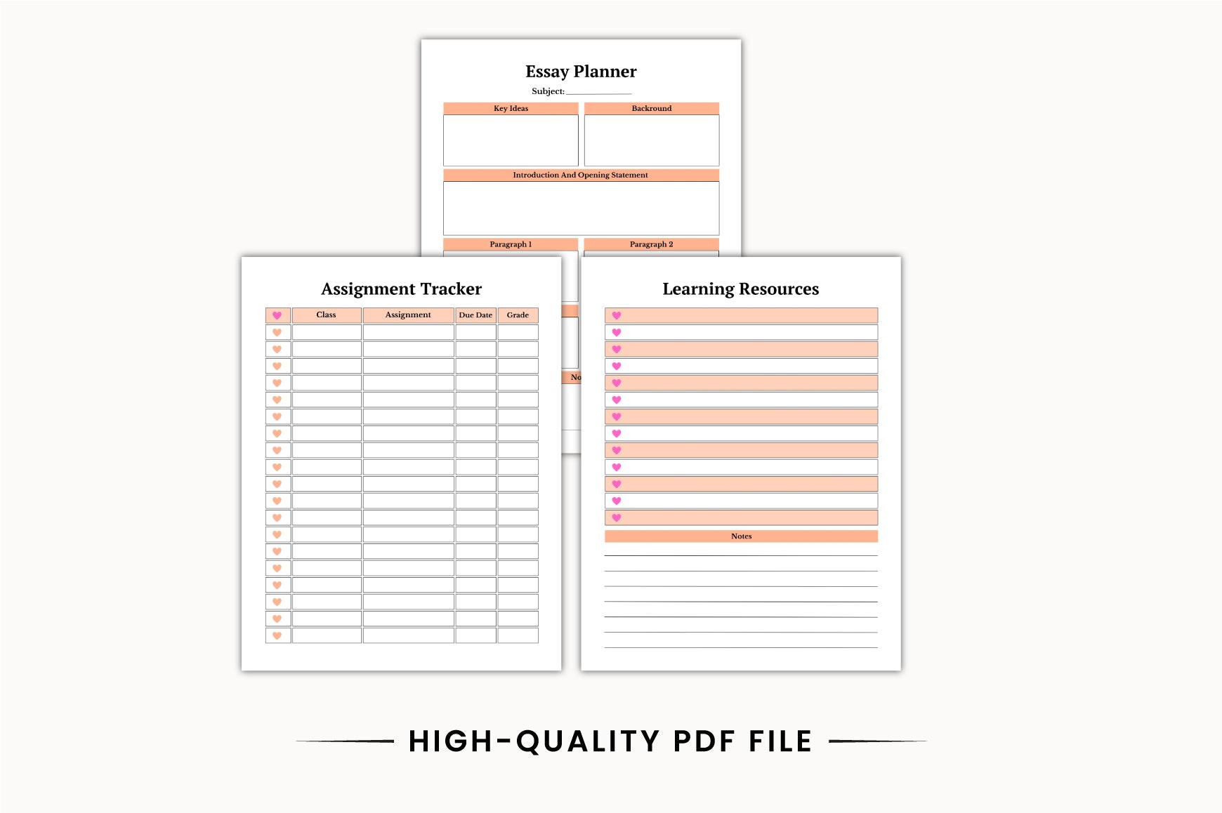 College Academic Student Planner