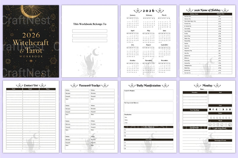 Witchcraft Tarot Workbook Guide - CraftNest - Digital Crafting and Art