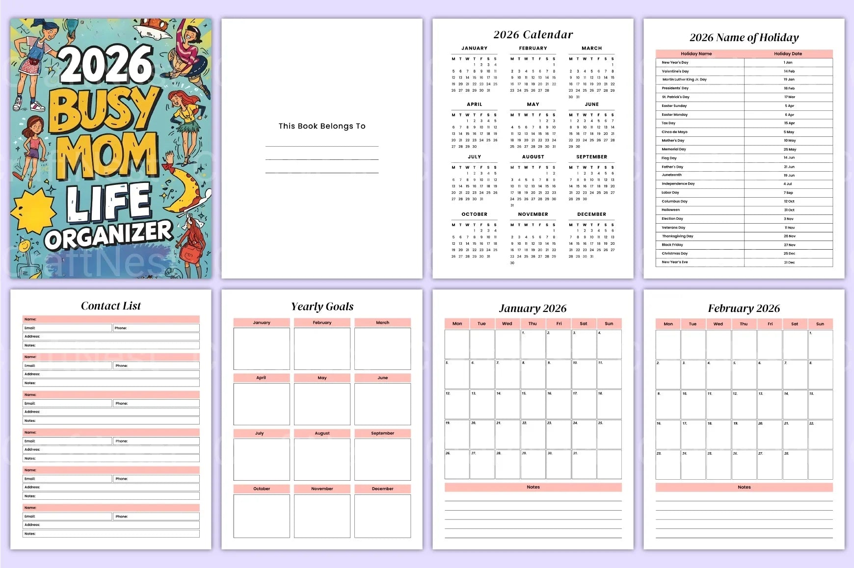 Busy Mom Life Organizer - CraftNest - Digital Crafting and Art