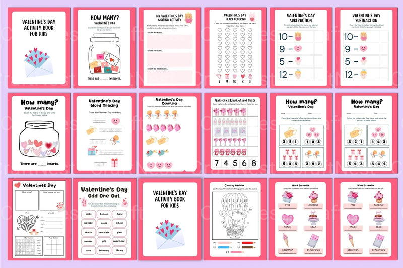 Valentine's Day Activity Book for Kids - CraftNest - Digital Crafting and Art