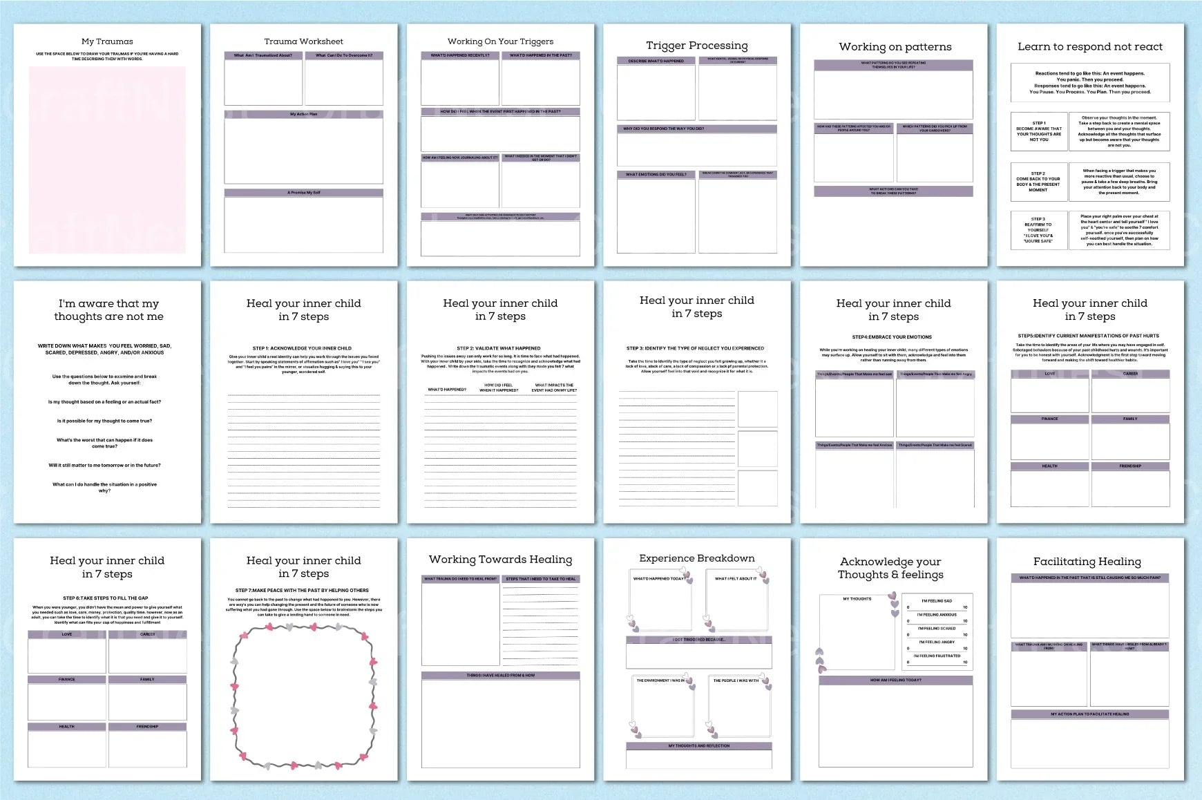 PTSD Trauma Processing Workbook - CraftNest - Digital Crafting and Art