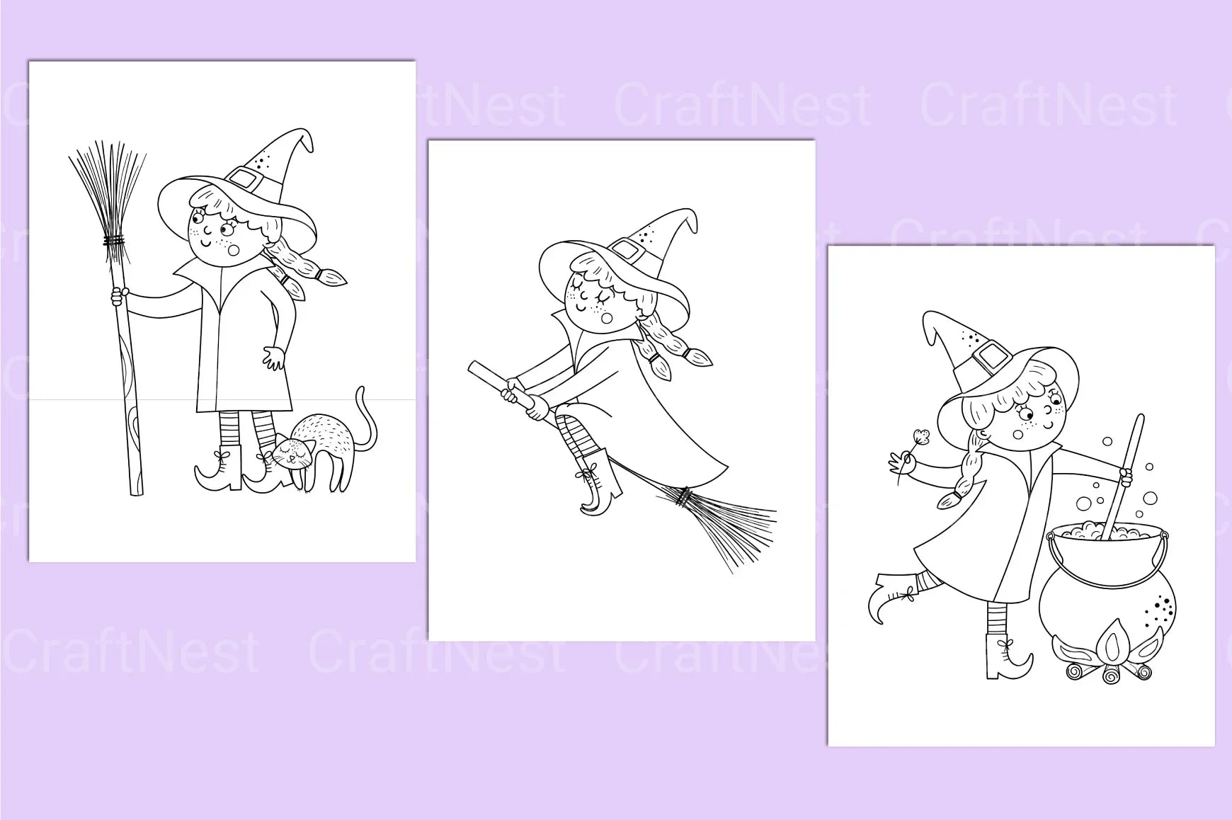 Cute Halloween Coloring Pages - CraftNest - Digital Crafting and Art
