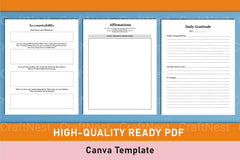 Self Care Wellness Planner Template on Canva - CraftNest - Digital Crafting and Art