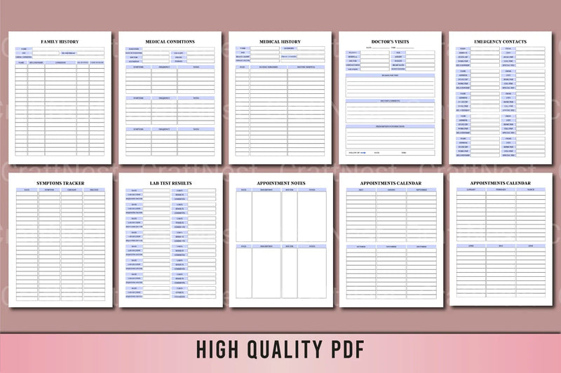 Medical Planner Template - CraftNest - Digital Crafting and Art