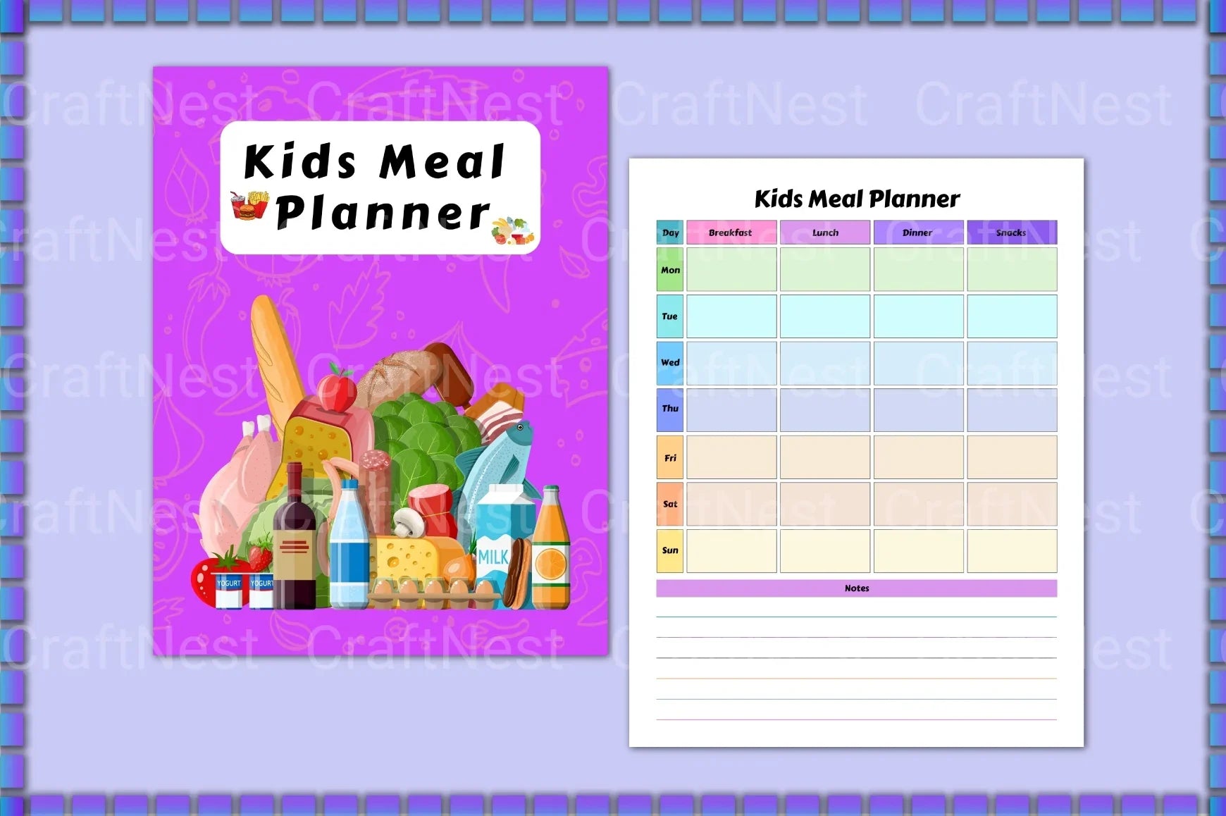 Kids Meal Planner for Healthy Eating - CraftNest - Digital Crafting and Art