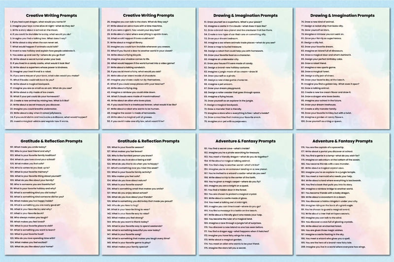 500 Engaging Prompts for Children - CraftNest - Digital Crafting and Art