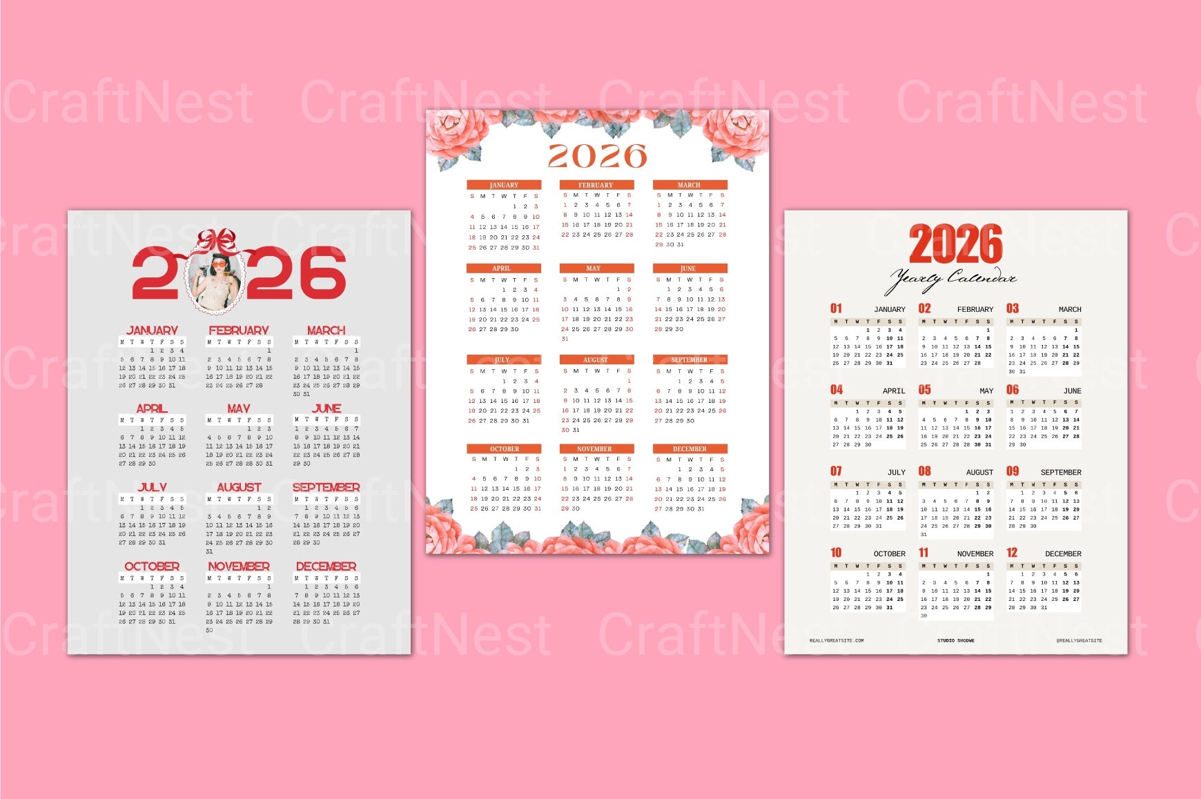 2024 Calendar Template - CraftNest - Digital Crafting and Art