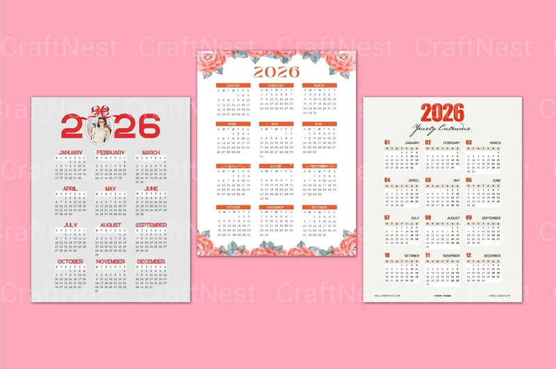 2024 Calendar Template - CraftNest - Digital Crafting and Art