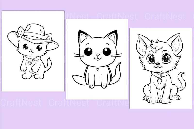 Cat Coloring Page - CraftNest - Digital Crafting and Art