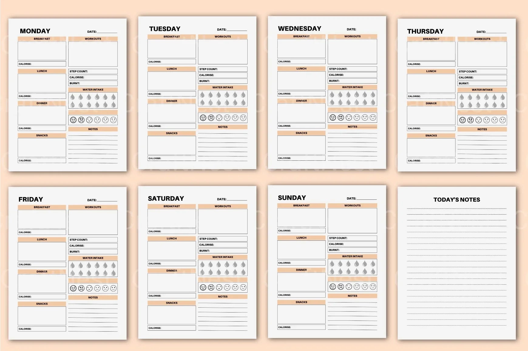 Day Food Diary: Track Your Meals and Nutrition - CraftNest - Digital Crafting and Art