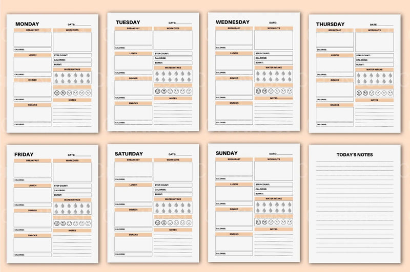 Day Food Diary: Track Your Meals and Nutrition - CraftNest - Digital Crafting and Art