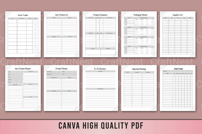 Small Business Planner Template - CraftNest - Digital Crafting and Art