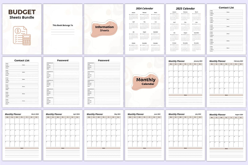 Mega Budget Sheets for Effective Financial Planning - CraftNest - Digital Crafting and Art