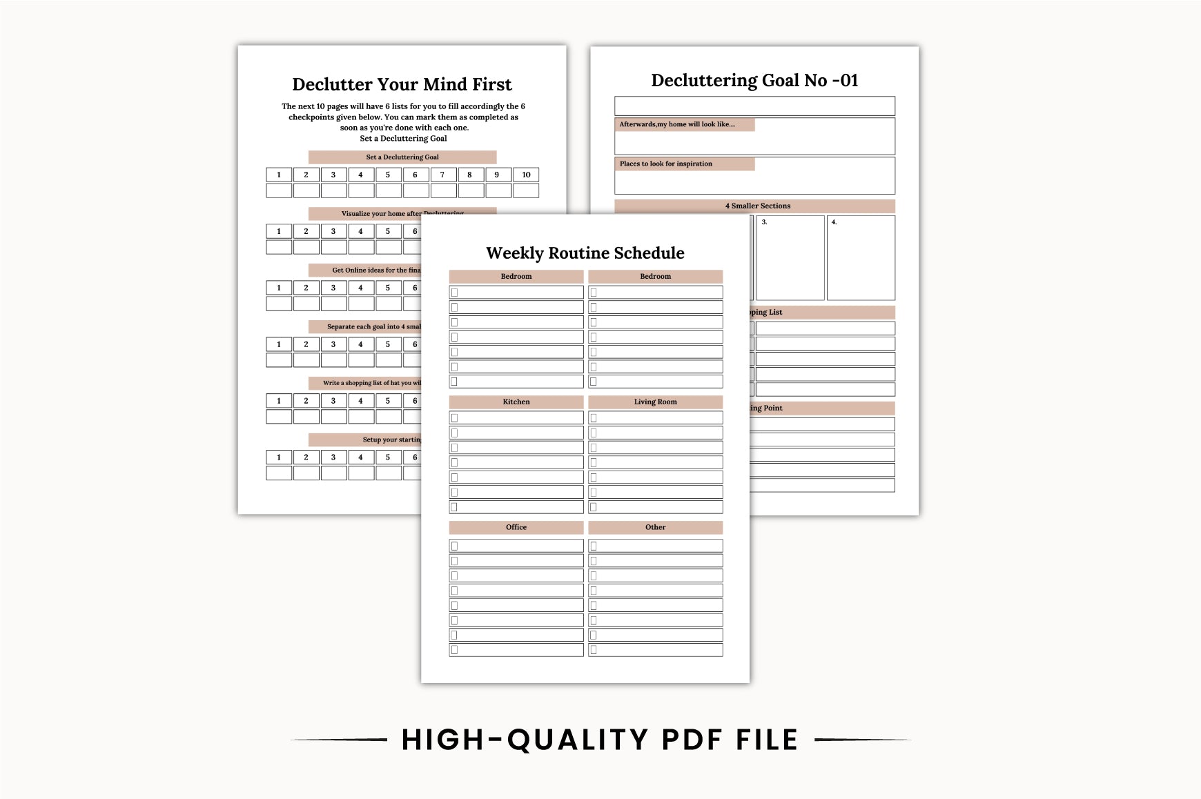 Home Decluttering Planner