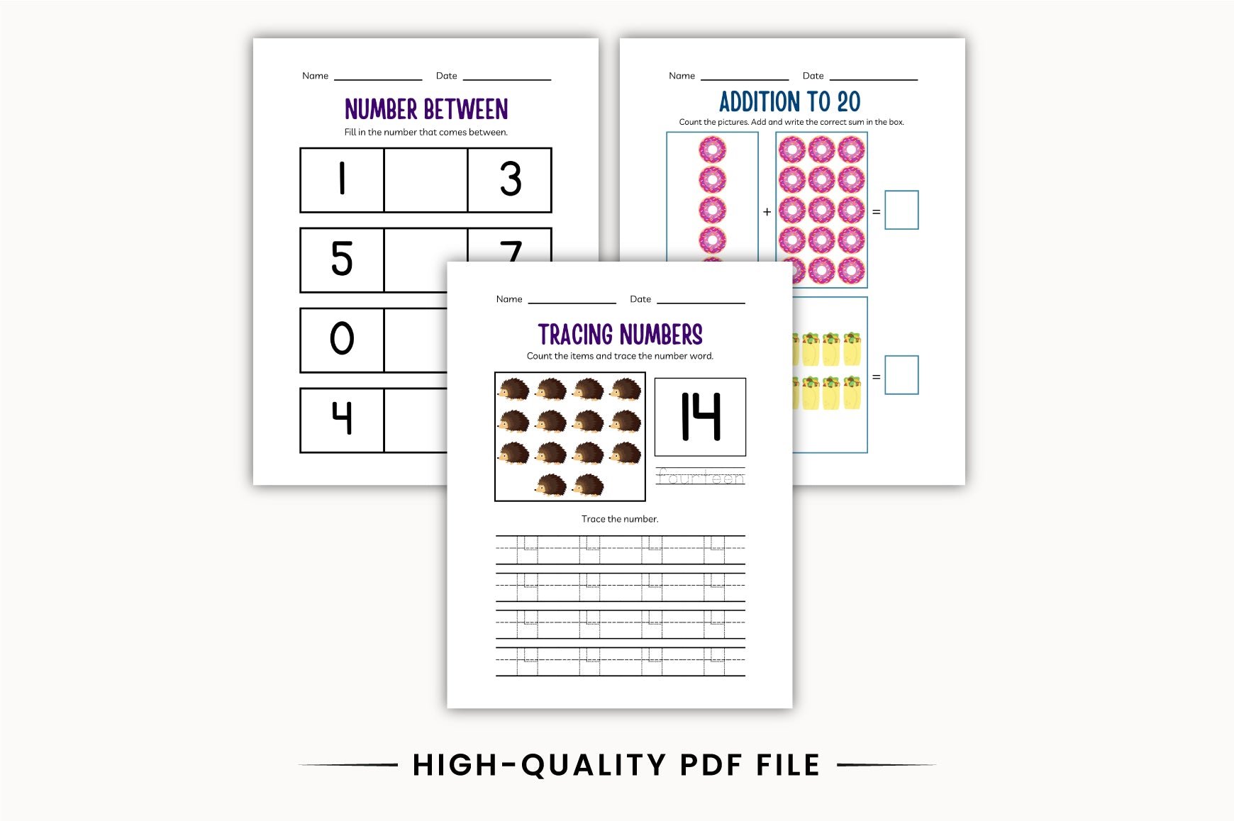 Kindergarten Early Math Addition Workbook