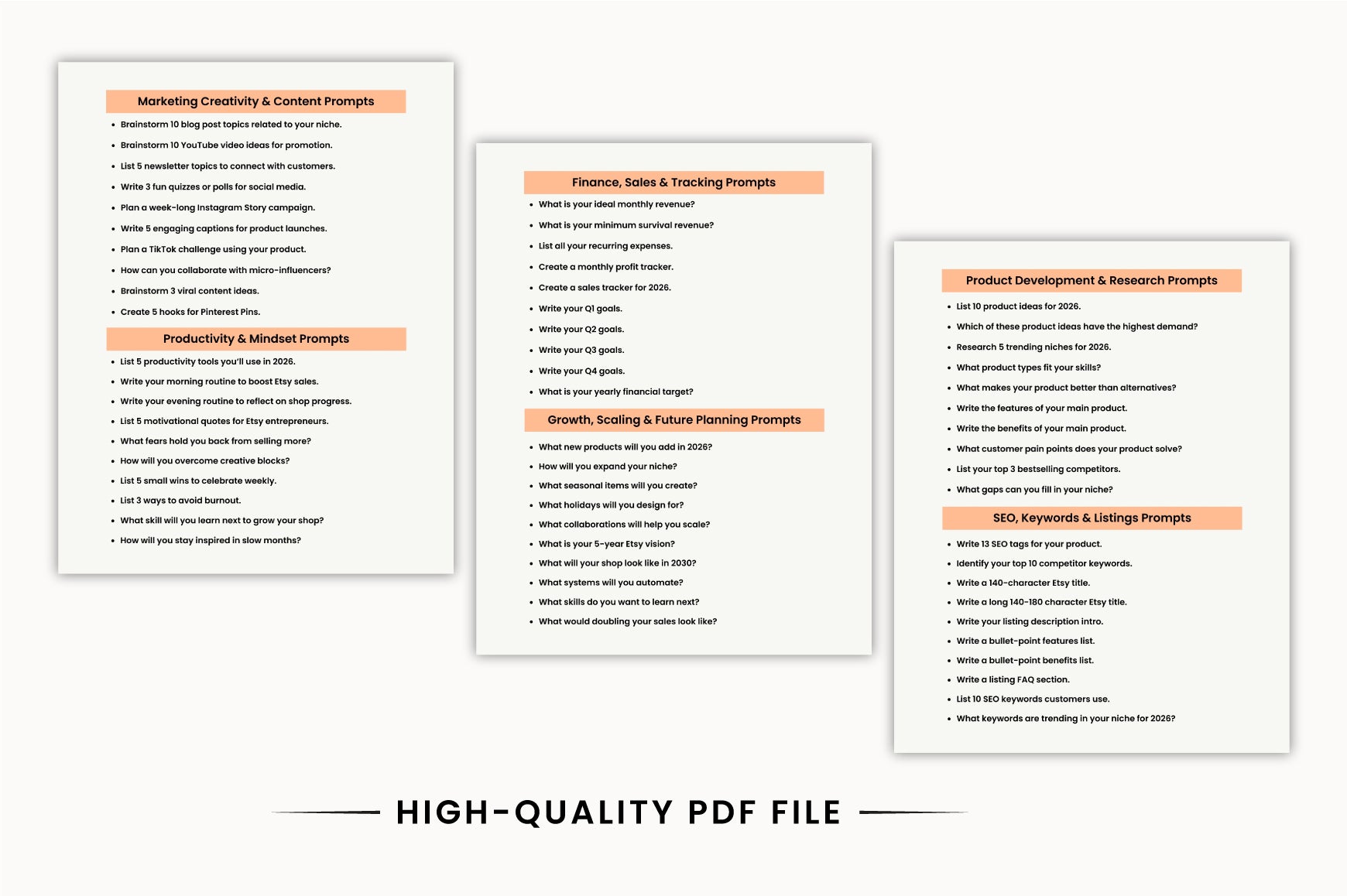 Etsy Seller Success Guide Prompts