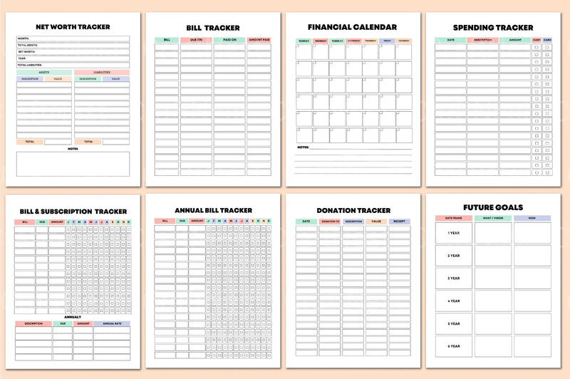 Rainbow Budget Planner for Effective Financial Management - CraftNest - Digital Crafting and Art