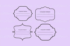 Customizable Composition Notebook Labels - CraftNest - Digital Crafting and Art