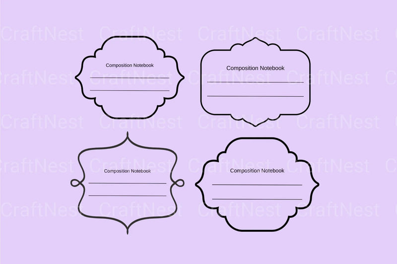 Customizable Composition Notebook Labels - CraftNest - Digital Crafting and Art