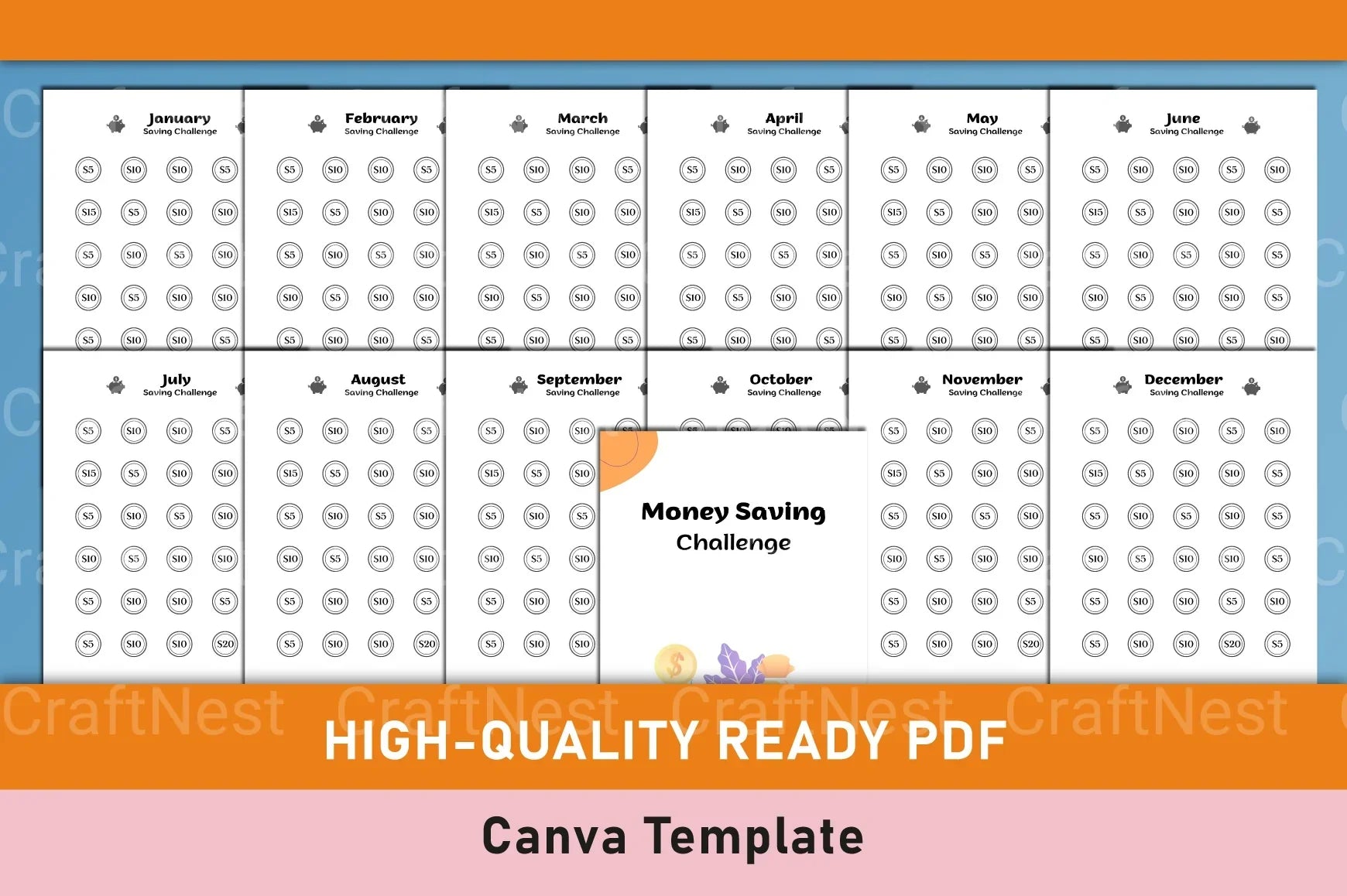 Money Saving Challenge Guide - CraftNest - Digital Crafting and Art