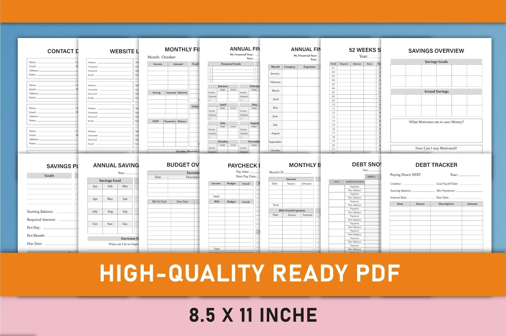 Finance Planner from 100 Planner - CraftNest - Digital Crafting and Art