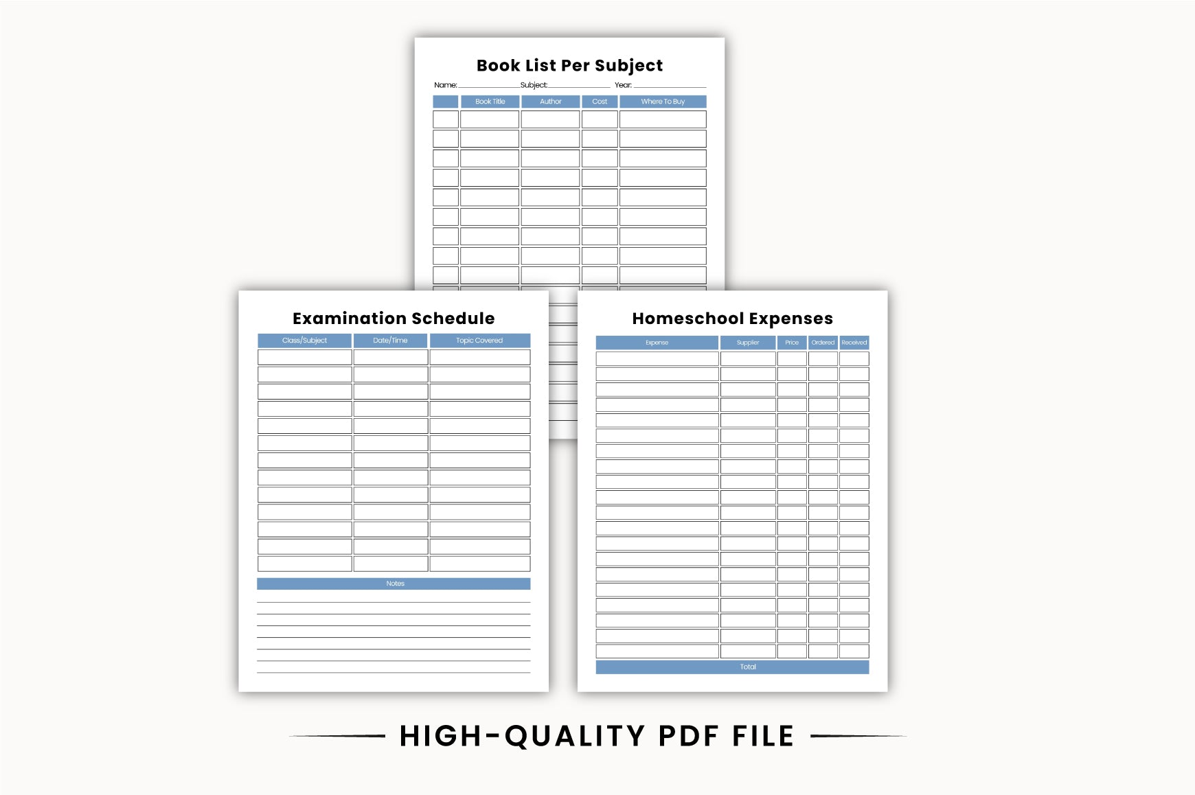 Homeschool Lesson Planner