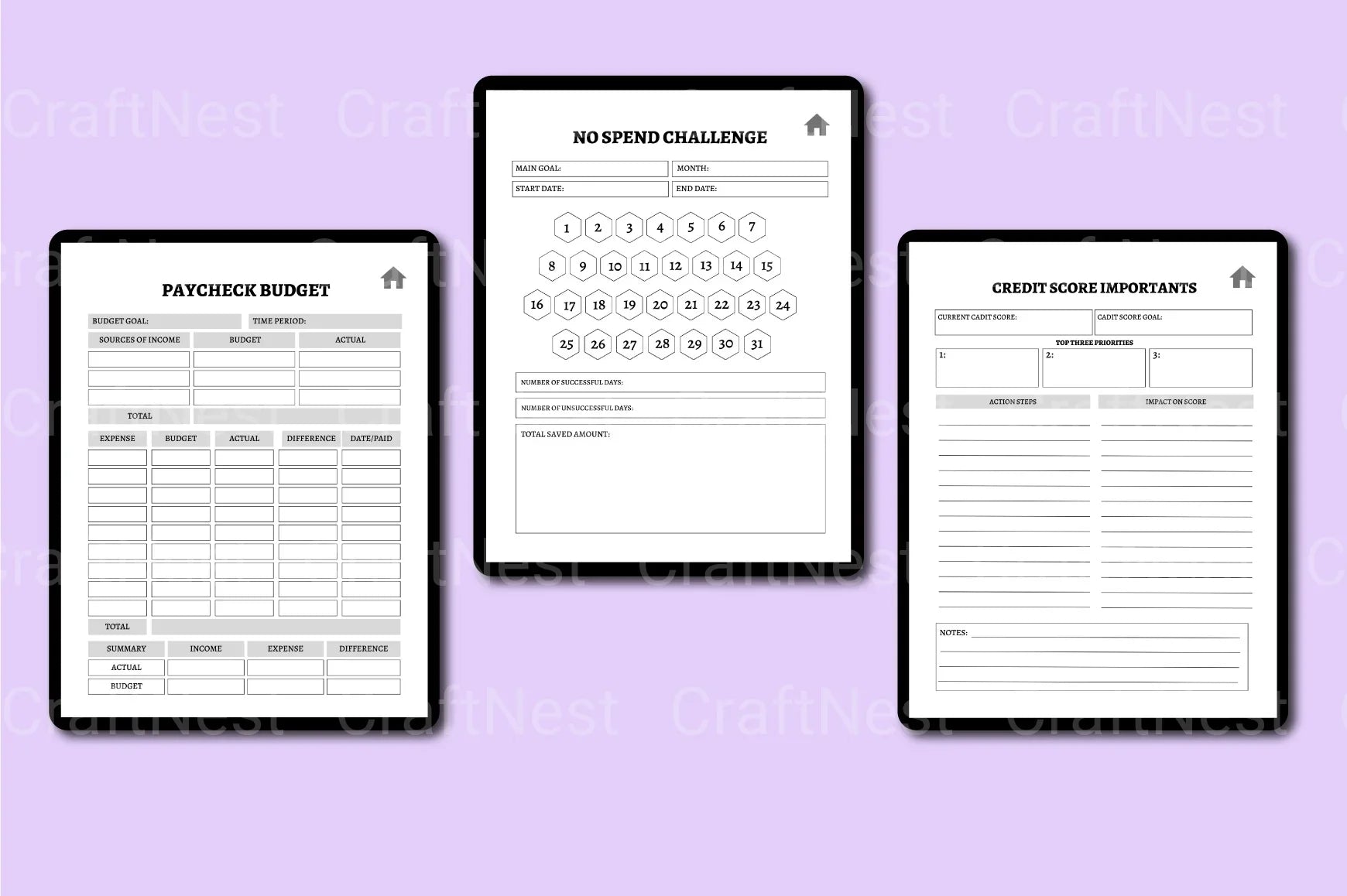 Budget Planner Template - CraftNest - Digital Crafting and Art