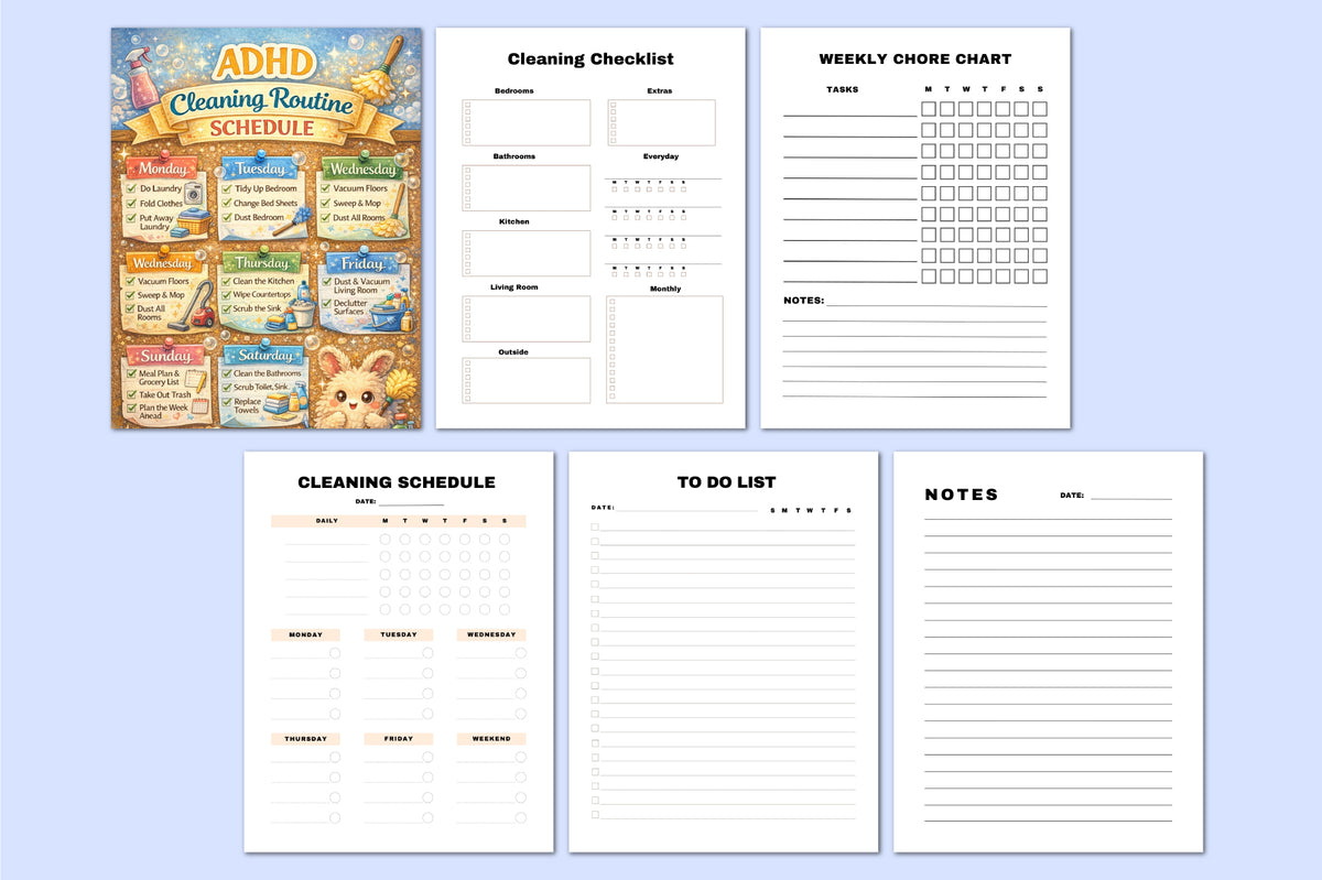 ADHD Cleaning Routine Schedule