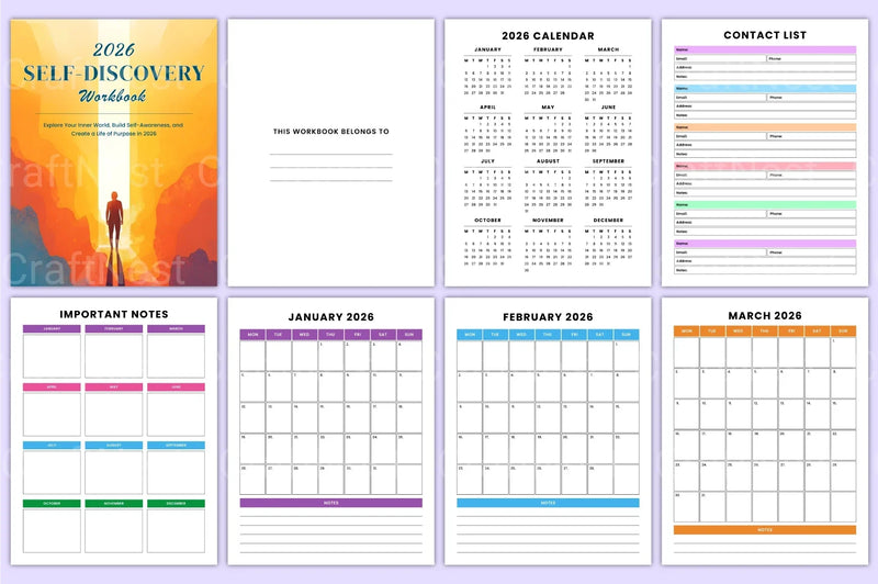 Self Discovery Workbook for Personal Growth - CraftNest - Digital Crafting and Art