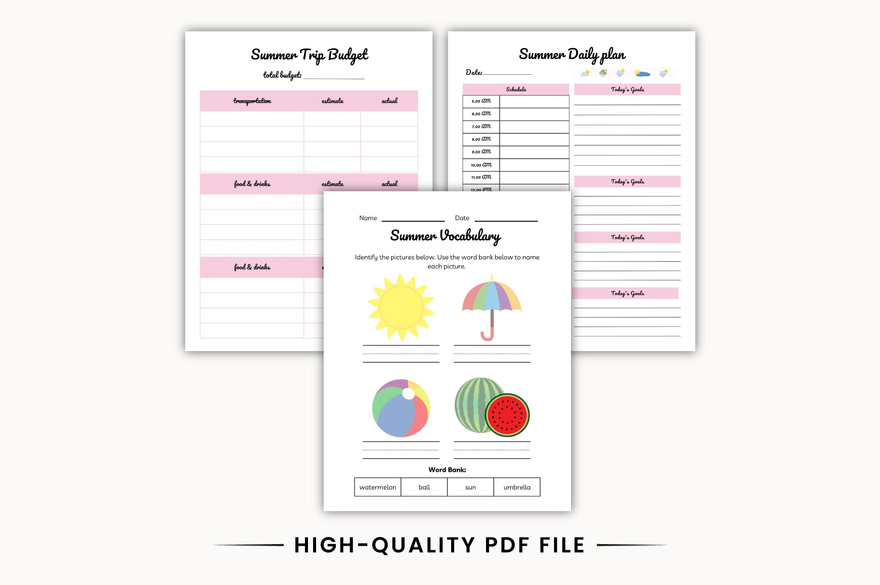Kids Summer Activity Planner
