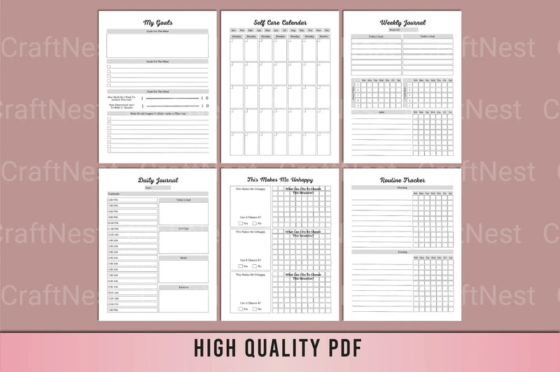 Weight Loss Self-Care Planner - CraftNest - Digital Crafting and Art