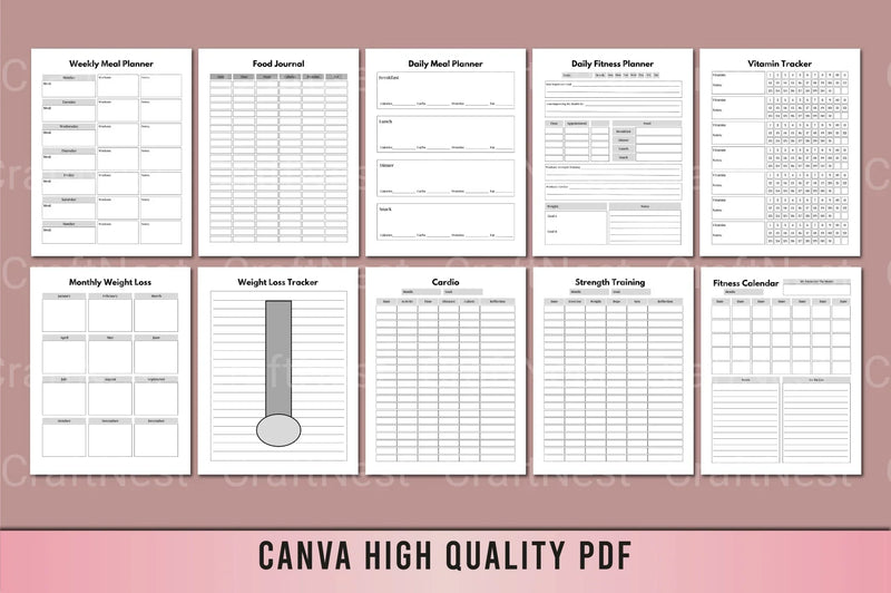 Health & Wellness Planner - CraftNest - Digital Crafting and Art