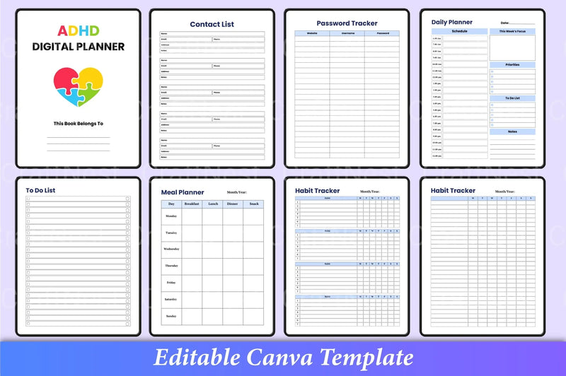 ADHD Planner for Effective Organization - CraftNest - Digital Crafting and Art