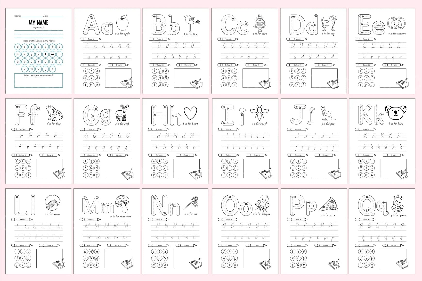 Preschool Alphabet Workbook for Early Learning - CraftNest - Digital Crafting and Art