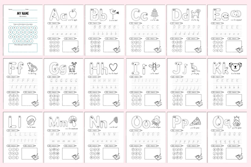 Preschool Alphabet Workbook for Early Learning - CraftNest - Digital Crafting and Art