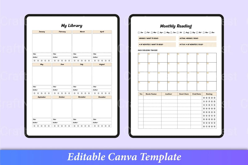 Reading Book Planner for Organized Reading - CraftNest - Digital Crafting and Art