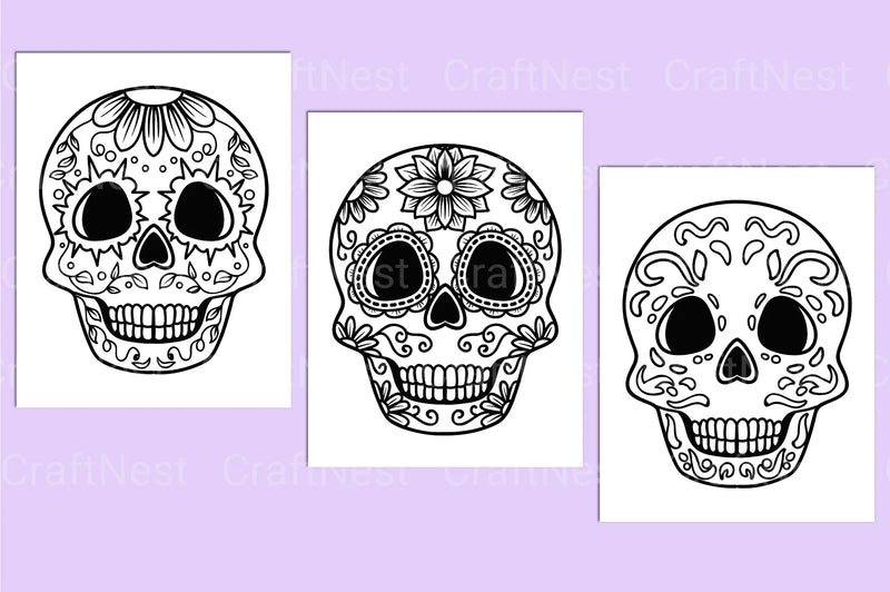 Sugar Skull Coloring Page - CraftNest - Digital Crafting and Art