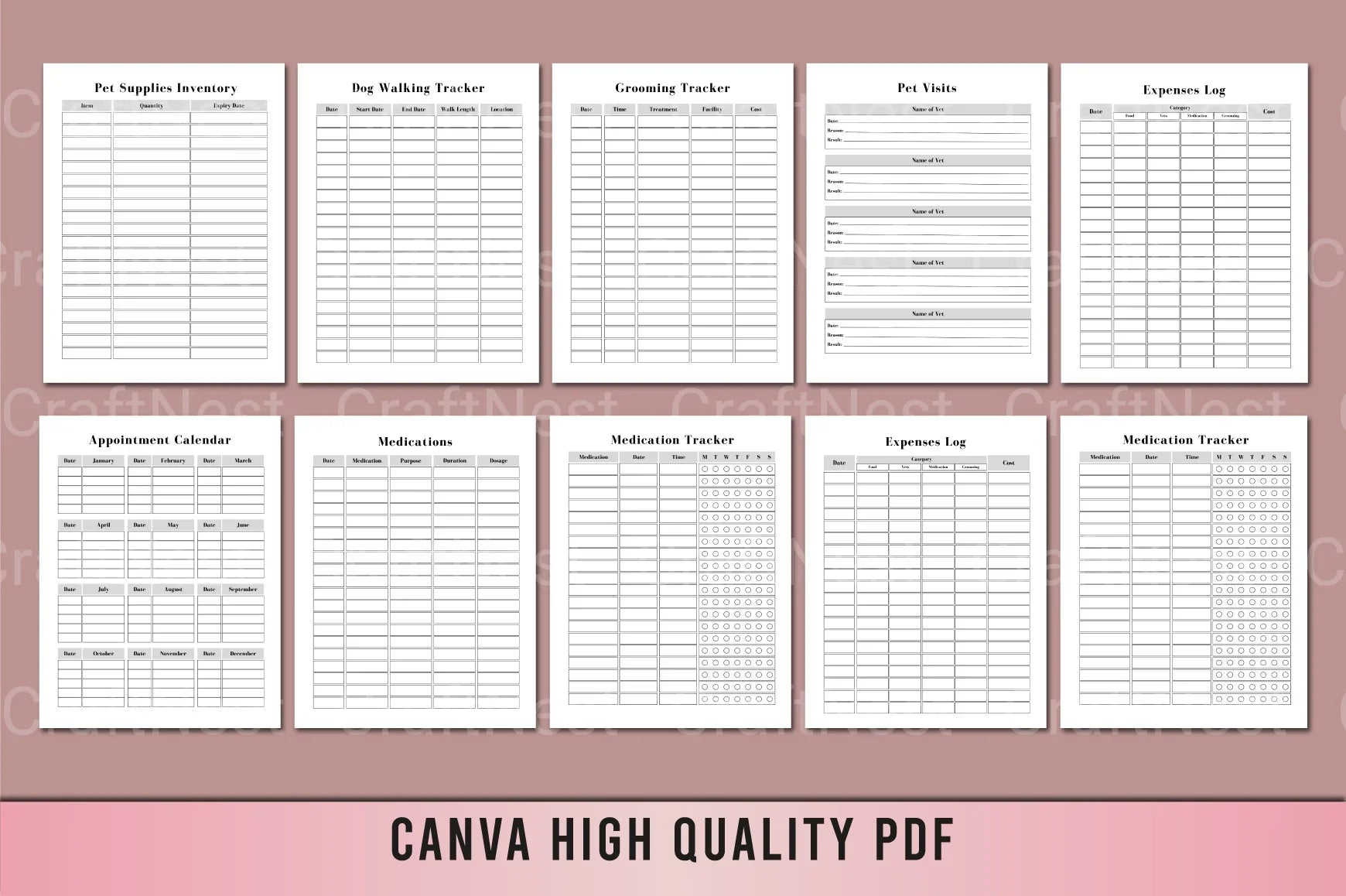 Pet Care Planner Guide - CraftNest - Digital Crafting and Art